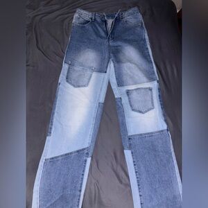 SHEIN  Two-Tone Denim Jeans